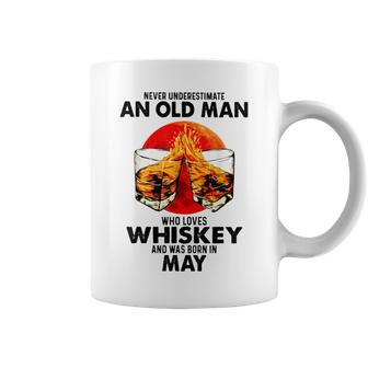Never Underestimate An Old Man Who Loves Whiskey May Coffee Mug - Seseable