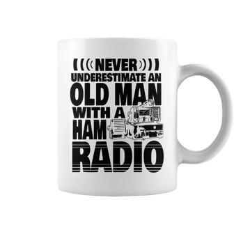 Never Underestimate An Old Man With A Ham Radio Dad Coffee Mug - Seseable