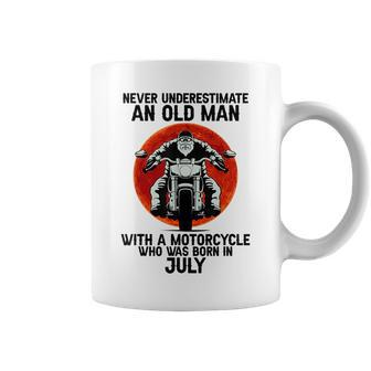Never Underestimate An Old Man With A Motobike Born In July Gift For Mens Coffee Mug | Mazezy