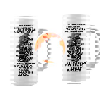 Never Underestimate An Old Man With A Tractor August Old Man Funny Gifts Coffee Mug | Mazezy