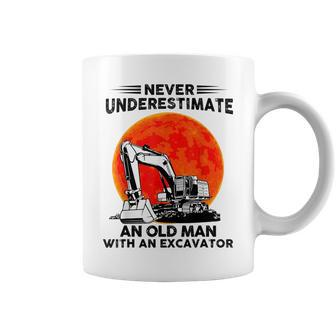 Never Underestimate An Old Man With An Excavator Mechanic Coffee Mug - Seseable