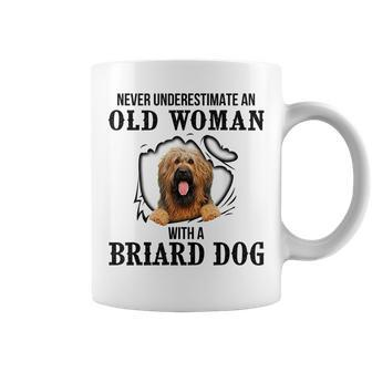 Never Underestimate An Old Woman With A Briard Dog Coffee Mug - Seseable