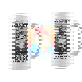 Never Underestimate An Old Woman With Cats And Teaching Old Woman Funny Gifts Coffee Mug | Mazezy