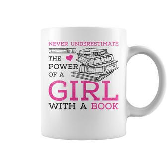 Never Underestimate The Power Of A Girl With A Book Reading Gift For Womens Coffee Mug | Mazezy