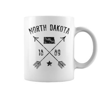 North Dakota Classic Vintage Distressed Cross Graphic Coffee Mug - Thegiftio UK