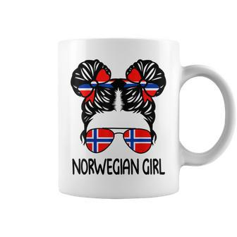 Norwegian Girl Messy Hair Norway Pride Patriotic Womens Kids Coffee Mug - Thegiftio UK