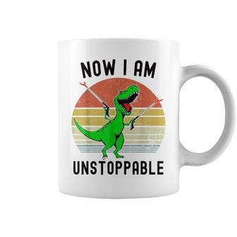 Now I Am Unstoppable Trex Retro Vintage Funny T-Rex Coffee Mug | Mazezy