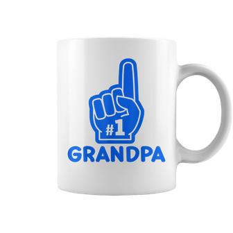 Number One Grandpa Father Day Birthday Granpa 1 Foam Finger Coffee Mug | Mazezy