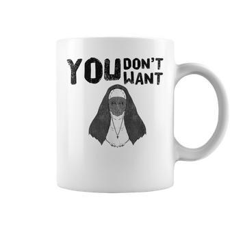 Nun Pun Halloween Funny Catholic Black Religion Meme Gift Coffee Mug | Mazezy
