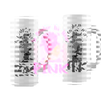 In October We Wear Pink Black Woman Breast Cancer Awareness Coffee Mug | Mazezy