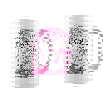 In October We Wear Pink Leopard Cat Breast Cancer Awareness Coffee Mug | Mazezy