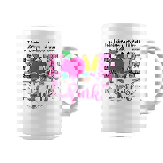 In October We Wear Pink Love Teacher Leopard Breast Cancer Coffee Mug - Thegiftio