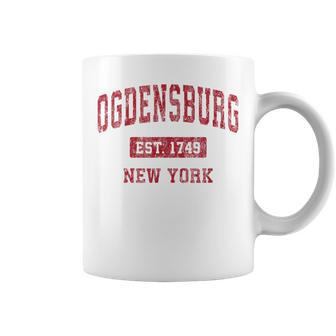 Ogdensburg New York Ny Vintage Sports Red Coffee Mug | Mazezy