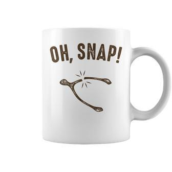 Oh Snap Wishbone Thanksgiving Christmas Coffee Mug - Monsterry