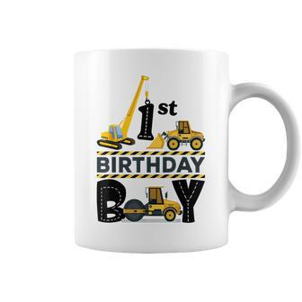 One Year Old Party 1St Birthday Boy Construction Truck Car Construction Funny Gifts Coffee Mug | Mazezy