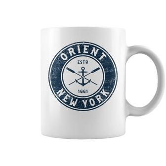 Orient New York Ny Vintage Boat Anchor & Oars Coffee Mug | Mazezy