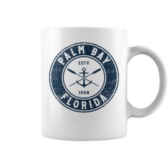 Palm Bay Florida Fl Vintage Boat Anchor & Oars Coffee Mug | Mazezy