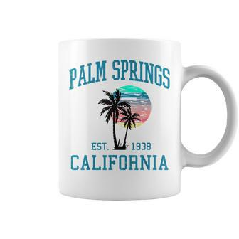 Palm Springs California Beach Vintage Palm Trees Summer Coffee Mug - Monsterry DE