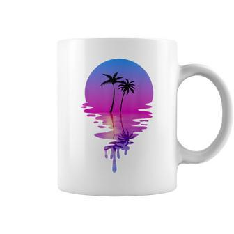 Palm Trees Beach Sunset Beach Lovers Summer Vacation Coffee Mug | Mazezy
