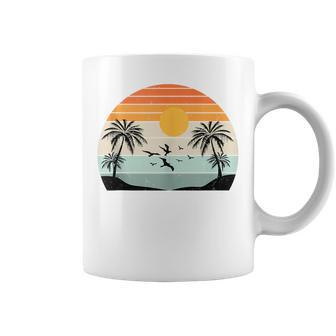 Palm Trees Summer Vacation Beach Sunshine Summer Retro Gifts Vacation Funny Gifts Coffee Mug | Mazezy