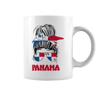 Panamanian Women Messy Bun Proud Panama Flag For Girls Coffee Mug - Monsterry AU