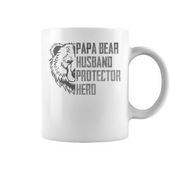 Papa Bear Husband Protector Hero Dad Funny Fathers Day Coffee Mug | Mazezy