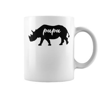 Papa Rhino Rhinoceros Cute Fathers Day Coffee Mug | Mazezy