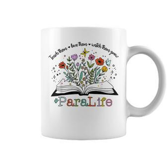 Para Life Paraprofessional Flower Teacher Back To School Coffee Mug | Mazezy
