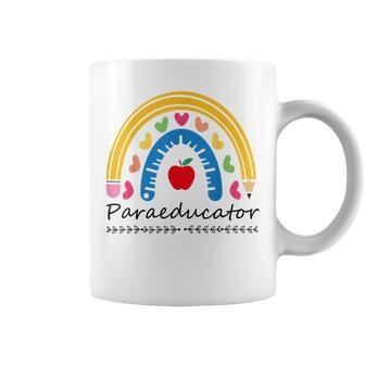 Paraeducator Leopard Rainbow Paraprofessional Squad Teacher Coffee Mug | Mazezy