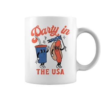 Party In The Usa 4Th Of July Cute Soda And Hotdog Patriotic Coffee Mug | Mazezy
