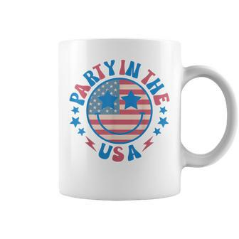Party In The Usa 4Th Of July Preppy Smile Coffee Mug - Seseable