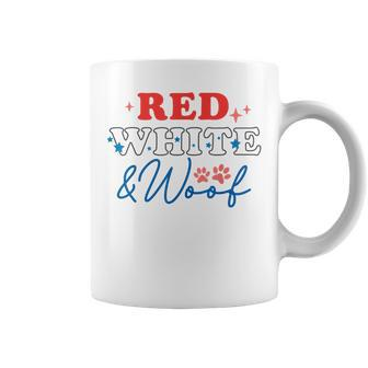 Patriotic Dog Red White And Woof Fourth Of July Dog Lover Coffee Mug | Mazezy