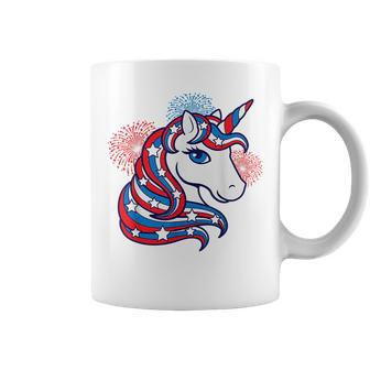 Patriotic Unicorn 4Th Of July For Girls American Flag Coffee Mug | Mazezy