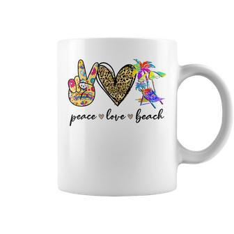 Peace Love Beach Summer Vacation Beach Lovers Vacation Funny Gifts Coffee Mug | Mazezy
