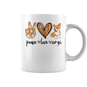 Peace Love Corgi Cute Dog Mom Mothers Day Gifts Corgi Lover Coffee Mug | Mazezy