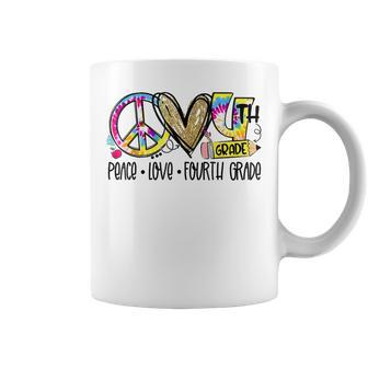 Peace Love Fourth Grade 4Th First Day Of School Team Teacher Coffee Mug - Seseable