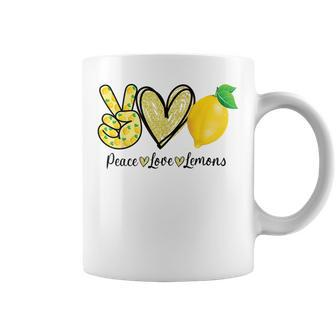 Peace Love Lemon Farmer Cocktails Lover Fruits Coffee Mug - Monsterry CA