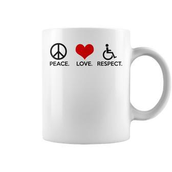 Peace Love Respect Disability Awareness Coffee Mug | Mazezy