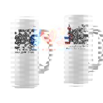 Peace Love Schnauzer Dog Patriotic America Flag 4Th July Coffee Mug | Mazezy