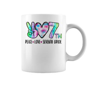 Peace Love Seventh Grade 7 First Day Of School Team Teacher Coffee Mug - Seseable