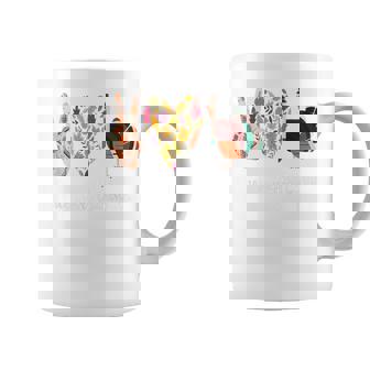 Peace Love Thanksgiving Turkey Heart Orange Halloween Outfit Orange Halloween Coffee Mug | Mazezy