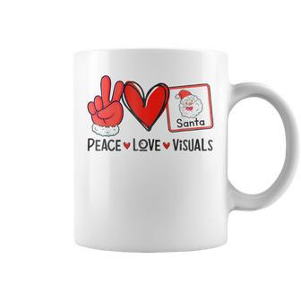 Peace Love Visuals Santa Christmas Speech Slp Sped Teacher Coffee Mug | Mazezy