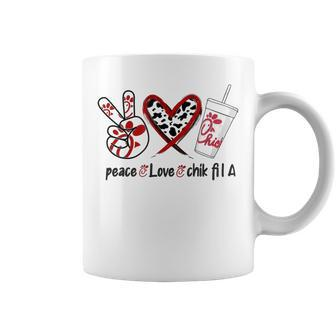 PeaceLoveChik Fil A Casual Print Cute Graphic Coffee Mug - Thegiftio UK