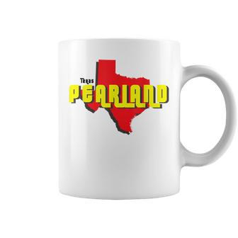 Pearland Texas State Outline Retro Tx Coffee Mug | Mazezy