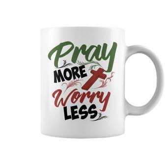 Philippians 46 Pray More Worry Less Christianity Gift Coffee Mug - Thegiftio UK