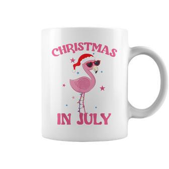 Pink Flamingo In Santa Hat Christmas In July Girl Coffee Mug - Monsterry