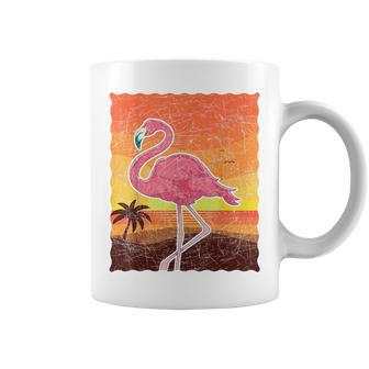 Pink Flamingo Summer Vibes Beach Sunset Tropical Summer Coffee Mug | Mazezy