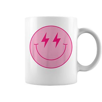 Pink Smile Face Cute Happy Lightning Smiling Face Coffee Mug | Mazezy