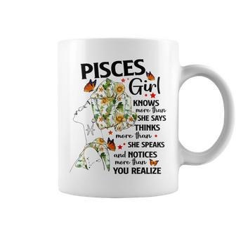 Pisces Girl Knows More Than She Says For Black Women Coffee Mug - Thegiftio UK