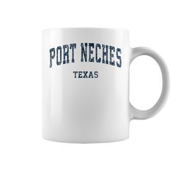 Port Neches Texas Tx Vintage Varsity Sports Navy Coffee Mug | Mazezy DE